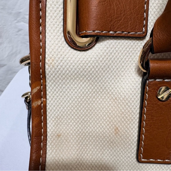 Michael Kors Hamilton tote bag tricolor canvas/leather and a gold-padlock. - Picture 15 of 16